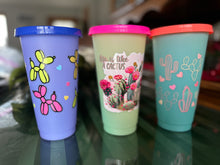 Load image into Gallery viewer, Colored Cups with Straws