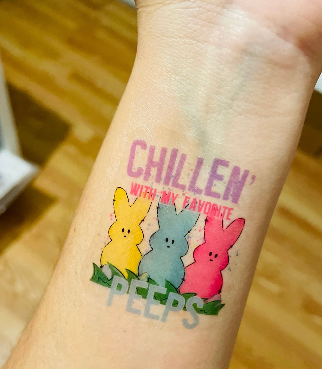 Chillen’ with my favorite peeps temporary tattoos